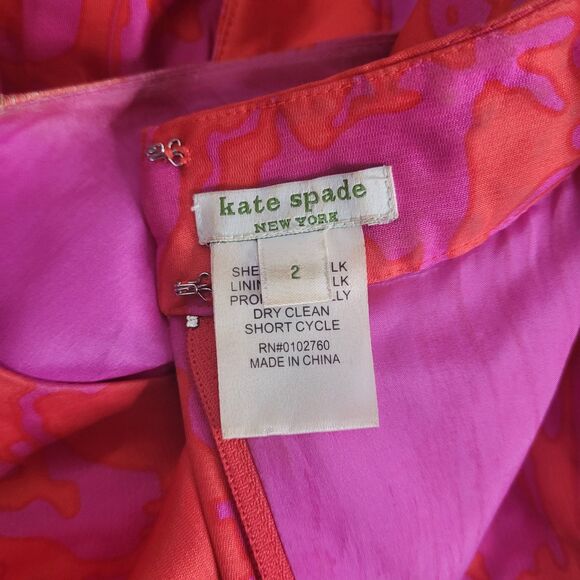 Kate Spade New York size 2 dress embellished sequin pink zip silk studs FLAW - Picture 11 of 16